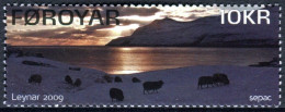 Feroe 2009 Correo 678 **/MNH Leynar. Ovejas Pastando En La Nieve.  - Faroe Islands