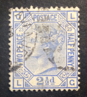 GB54 Victoria 2 1/2 P Bleu YT 62 Planche 23 Couronne Oblitéré - Usados