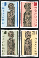 Feroe 1980 Correo 49/52 **/MNH Esculturas Góticas De La Iglesia Kirkjubour (4 S - Féroé (Iles)