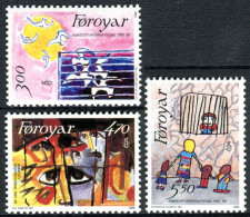 Feroe 1986 Correo 130/32 **/MNH 25 Aniv. Amnistía Internac. (3 Sellos)   - Faroe Islands