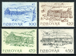 Feroe 1987 Correo 139/42 **/MNH Arquitectura Tradicional. Masias De Piedra (4 S - Faroe Islands