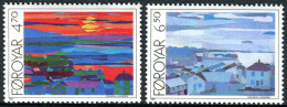 Feroe 1987 Correo 154/55 **/MNH Vistas De Torshavn (2 Sellos)  - Faroe Islands