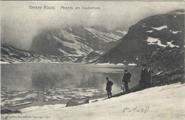 Gemmi-Route Abends Am Daubensee 1908 Belebt Animation - Loèche-les-Bains