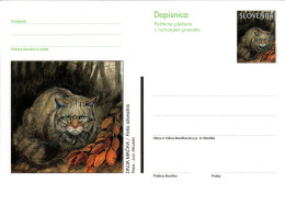 SLOVENIA, Picture Postcard, Wildcat   /  SLOVÉNIE, Carte Postale, Chat Sauvage - Big Cats (cats Of Prey)