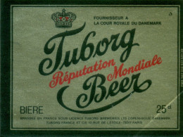 Oud Etiket Bier Tuborg Beer  Réputation Mondiale - Brouwerij / Brasserie Tuborg Breweries - Cerveza