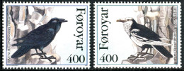 Feroe 1995 Correo 279/80 **/MNH Fauna Especifica. Cuervo (proc. De Carnet)  (2  - Féroé (Iles)