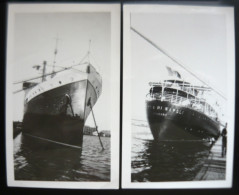 BATEAU , PAUEBOT , Motonave : CITTA DI NAPOLI , Società Di Navigazione Naples ITALIE LOT  2 Ancienne Photo 7 X 11 Cm - Boten