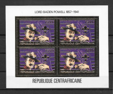 Centrafrique Central Africa Feuillet Or Gold Baden Powell ** - Unused Stamps