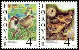 Feroe 1999 Correo 348/49 **/MNH Aves Sedentarias (proc. De Carnet)  (2 Sellos)  - Faroe Islands