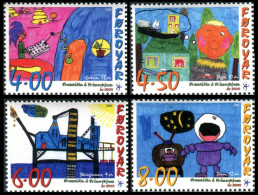 Feroe 2000 Correo 365/68 **/MNH Dibujos De Niños Sobre El Futuro (4 Sellos)  - Faroe Islands