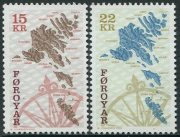 Feroe 2000 Correo 369/70 **/MNH Serie Básica. Mapas De La Isla (2 Sellos)  - Féroé (Iles)