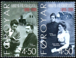 Feroe 2000 Correo 375/76 **/MNH 100 Aniv. Escuela Secundaria Popular (proc. De  - Faroe Islands