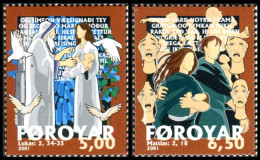 Feroe 2001 Correo 408/09 **/MNH Navidad 2001 (proc. De Carnet)   (2 Sellos)  - Isole Faroer