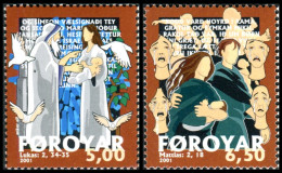 Feroe 2001 Correo 408/09 **/MNH Navidad 2001 (proc. De Carnet)   (2 Sellos)  - Féroé (Iles)