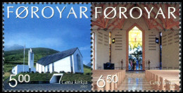 Feroe 2002 Correo 430/31 **/MNH Navidad. Iglesia De Gota  (proc. De Carnet)   ( - Isole Faroer