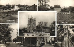 NEW ROMNEY, KENT, ENGLAND, MULTIPLE VIEWS, ARCHITECTURE, CAR, SHEEP, ANIMAL, CHURCH, UNITED KINGDOM, POSTCARD - Other & Unclassified
