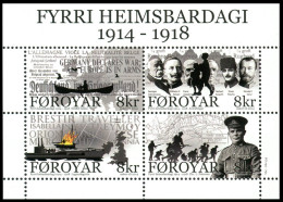 Feroe 2014 Correo 810/13 MH **/MNH Centenario 1ª Guerra Mundial (4 Sellos) - MH - Faroe Islands