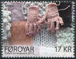 Feroe 2015 Correo 837 **/MNH SEPAC. Tejido De Punto  - Isole Faroer