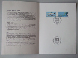 Faltkarte Mit Europa 1988 (1367-1368) Ersttagstempel, Sonderdruck OPD Regensburg - Vliegtuigen