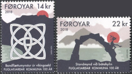 Feroe 2018 Correo 924/5 **/MNH Centenario Del Municipio De Fuglafjordur (2 Sell - Isole Faroer