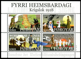 Feroe 2018 Correo 933/36 MH **/MNH Centenario Del Fin De La Primera Guerra Mund - Isole Faroer