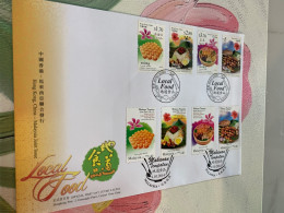Hong Kong Stamp Joint Issued Official 2014 Malaysia Food Local Cake Rice Sea Food FDC - Nuovi