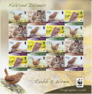 Falkland Islands 2009 Cobb's Wren / WWF Sheetlet ** Mnh (FG196) - Falkland Islands