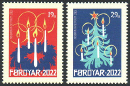 Feroe 2022 Correo 1049/50 **/MNH Navidad (2 Sellos)  - Färöer Inseln