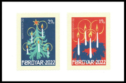 Feroe 2022 Correo 1051/52 **/MNH Navidad (2 Sellos) De Crn - Adhesivos  - Féroé (Iles)