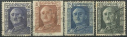 SPAIN,  1942/48, GENERAL FRANCO STAMPS COMPLETE SET OF 4, # 712/15, USED. - Gebraucht