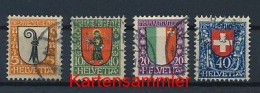 SCHWEIZ Mi. Nr. 185-188 „Pro Juventute“: Wappen - Siehe Scan - Used - Usados