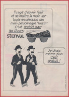 Stenval. Dessert Chocolat. Collection Mini Personnages Tintin. Hergé. Visuel Dupond, Dupont. 1971. - Advertising