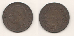 Italie 10 Centesimi Cents 1894 Italy Italia Regno Birmingan Mint Copper Coin - 1878-1900 : Umberto I.