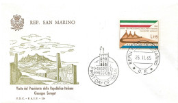 San Marino 1965 . Visit Of The Italian President Giuseppe Saragat  Mi 849 FDC - FDC