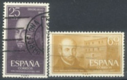 SPAIN,  1955, ST. IGNATUS OF LOYOLA STAMPS SET OF 2, # 836/37, USED. - Usati