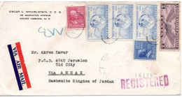 77228 - USA - 1954 - 30¢ Prexie MiF A R-LpBf MOUNT VERNON, NY -> JERUSALEM CITADEL (Jordanien) - Brieven En Documenten