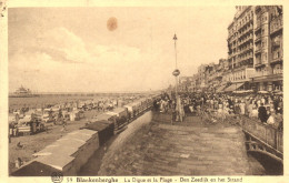 BLANKENBERGE, WEST FLANDERS, BEACH, ARCHITECTURE, SHIP, UMBRELLA, BELGIUM, POSTCARD - Blankenberge