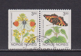 NORWAY - 1993 Butterflies Booklet Pair Used As Scan - Usati