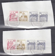 BERLIN  2 1/2 Heftchenblätter 18, Gestempelt Auf Briefstück, Burgen Und Schlösser, 1977 - Postzegelboekjes