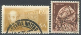 SPAIN,  1955, ST. IGNATUS OF LOYOLA  & ST. TEREZA STAMPS SET OF 2, USED. - Gebraucht