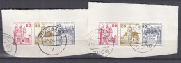 BERLIN  W 63 + W 64, Gestempelt Auf Briefstück, Burgen Und Schlösser, 1977 - Markenheftchen