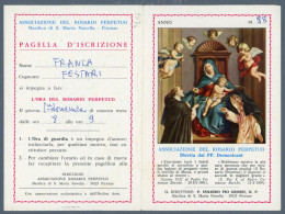 °°° Santino N. 9074 - Associazione Del Rosario °°° - Religion & Esotérisme