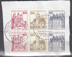 BERLIN  W 63 + W 64 Zusammenhängend, Gestempelt Auf Briefstück, Burgen Und Schlösser, 1977 - Carnets