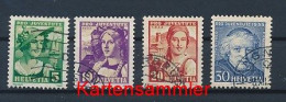 SCHWEIZ Mi. Nr. 266-269 „Pro Juventute“: Frauentrachten ; Pater Grégoire Girard - Siehe Scan - Used - Used Stamps