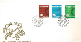 Singapore 1974 100 Years Of The Universal Postal Union (UPU), Mi 215-217 FDC - Singapore (1959-...)