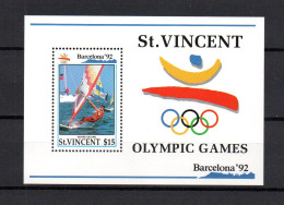 St Vincent 1992 Sheet Olympics/Surfing/Sailing Stamps (Michel Block 205) Nice MNH - St.Vincent (1979-...)