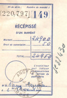 89 ANCY LE FRANC (yonne) Récépissé De Mandat Oblitéré Avec Un Cachet Pour SAINT FLORENTIN - Lettres & Documents