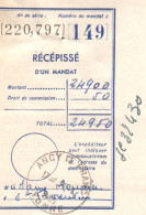 89 ANCY LE FRANC (yonne) Récépissé De Mandat Oblitéré Avec Un Cachet Pour SAINT FLORENTIN - Covers & Documents