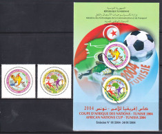 2004 -Tunisie/ Y&T 1506-1507 -Coupe D'Afrique Des Nations De Football 2004 Série Complète 2 V /  MNH***** + Prospectus - Afrika Cup