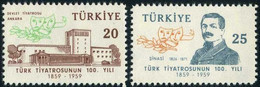 Türkiye 1959 Mi 1619-1620 MNH National Theatre, 100th Anniversary - Nuovi